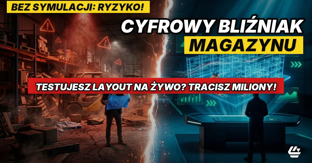 cyfrowy bliźniak magazynu, digital twin logistyka, symulacja magazynu - LOCURA